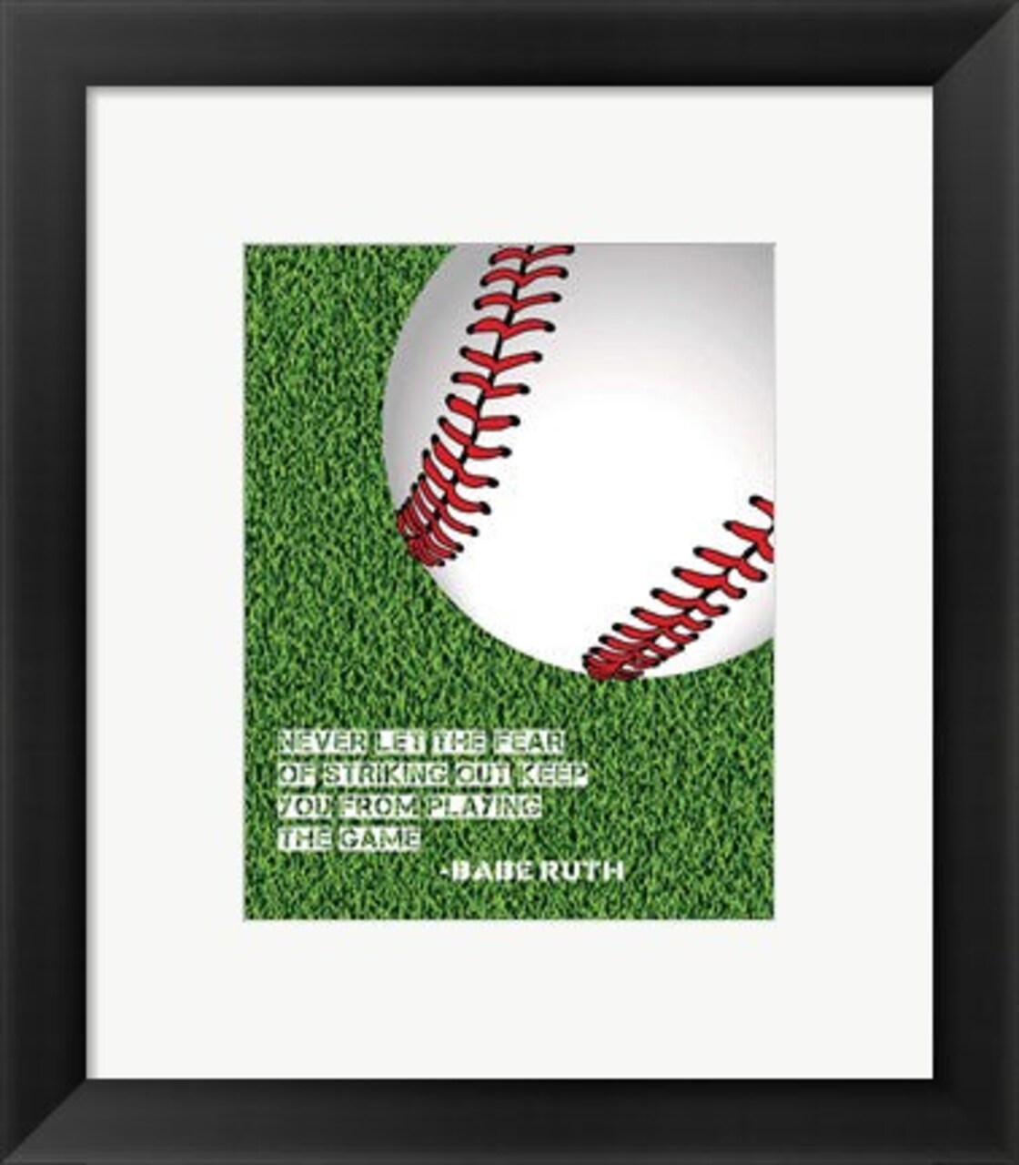 Framed Art Baseball Quote by Sports Mania Wall Decor 18x24 Artwork